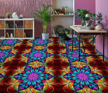 3D Psychedelic Pattern Style 1256 Floor Mural