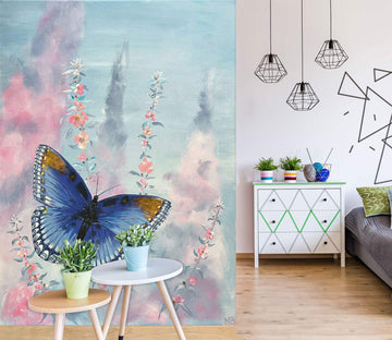 3D Blue Butterfly 9827 Marina Zotova Wall Mural Wall Murals