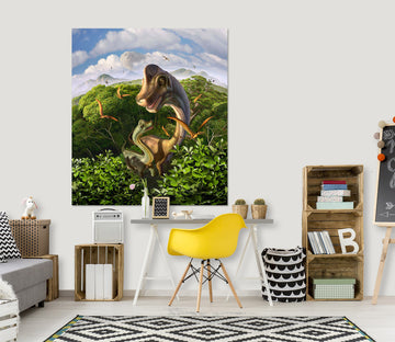 3D Long Necked Dragon 029 Jerry LoFaro Wall Sticker