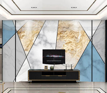 3D Five Colors Staggered 117 Wall Murals