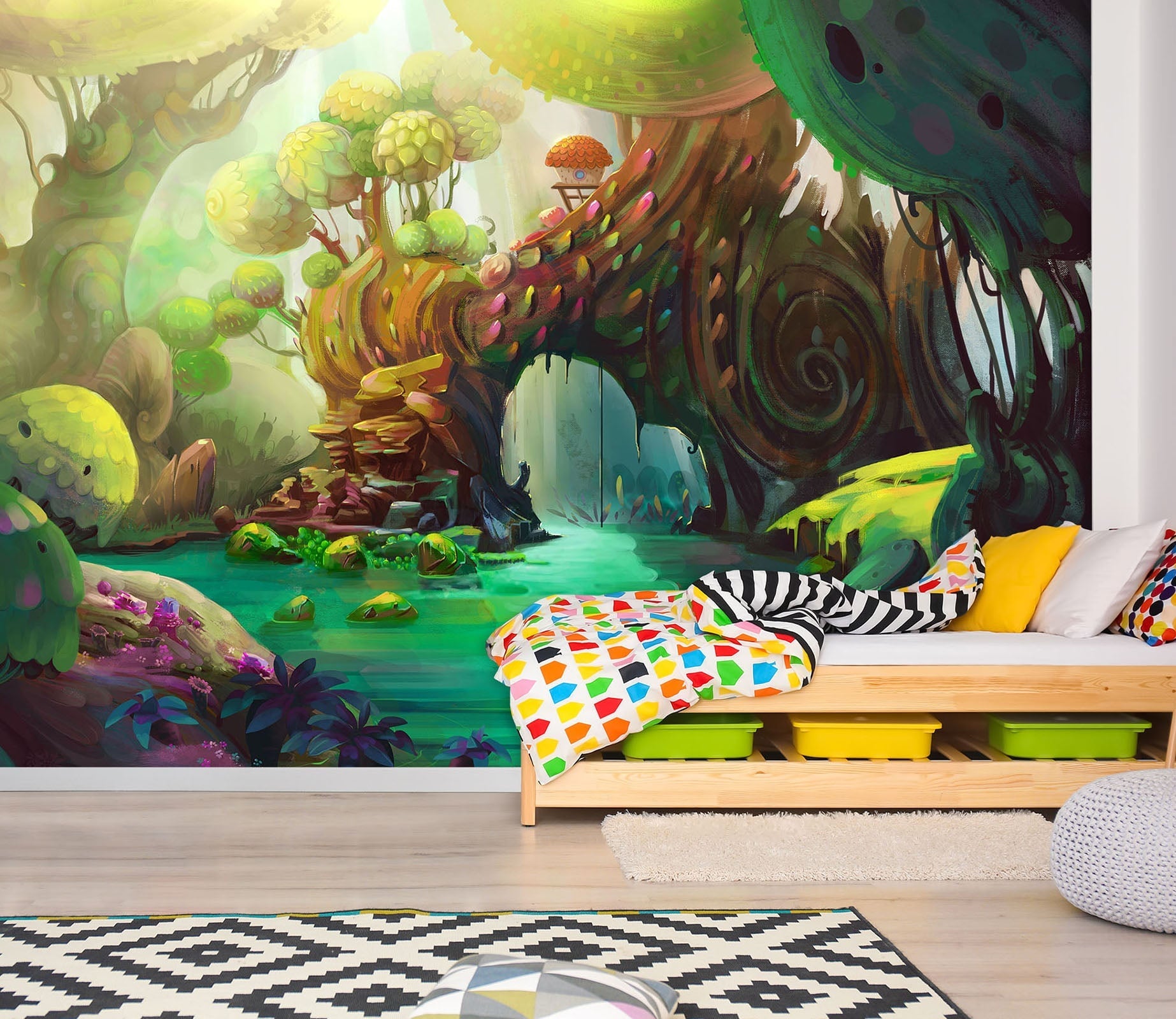 3D Hand Drawn Forest 058 Wall Murals Wallpaper AJ Wallpaper 2 