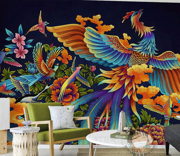 3D Colored Phoenix WG067 Wall Murals