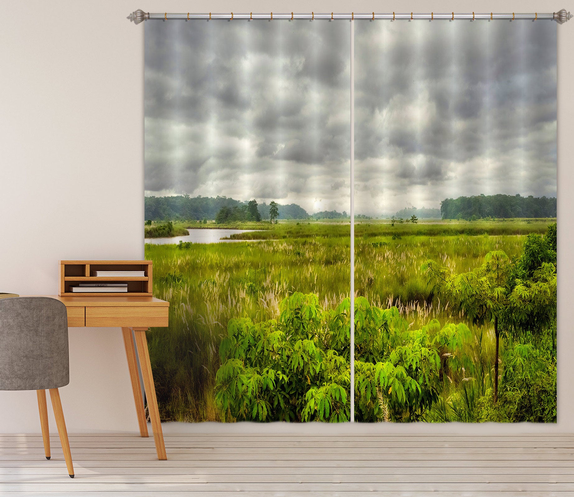 3D Green Grass 5336 Beth Sheridan Curtain Curtains Drapes