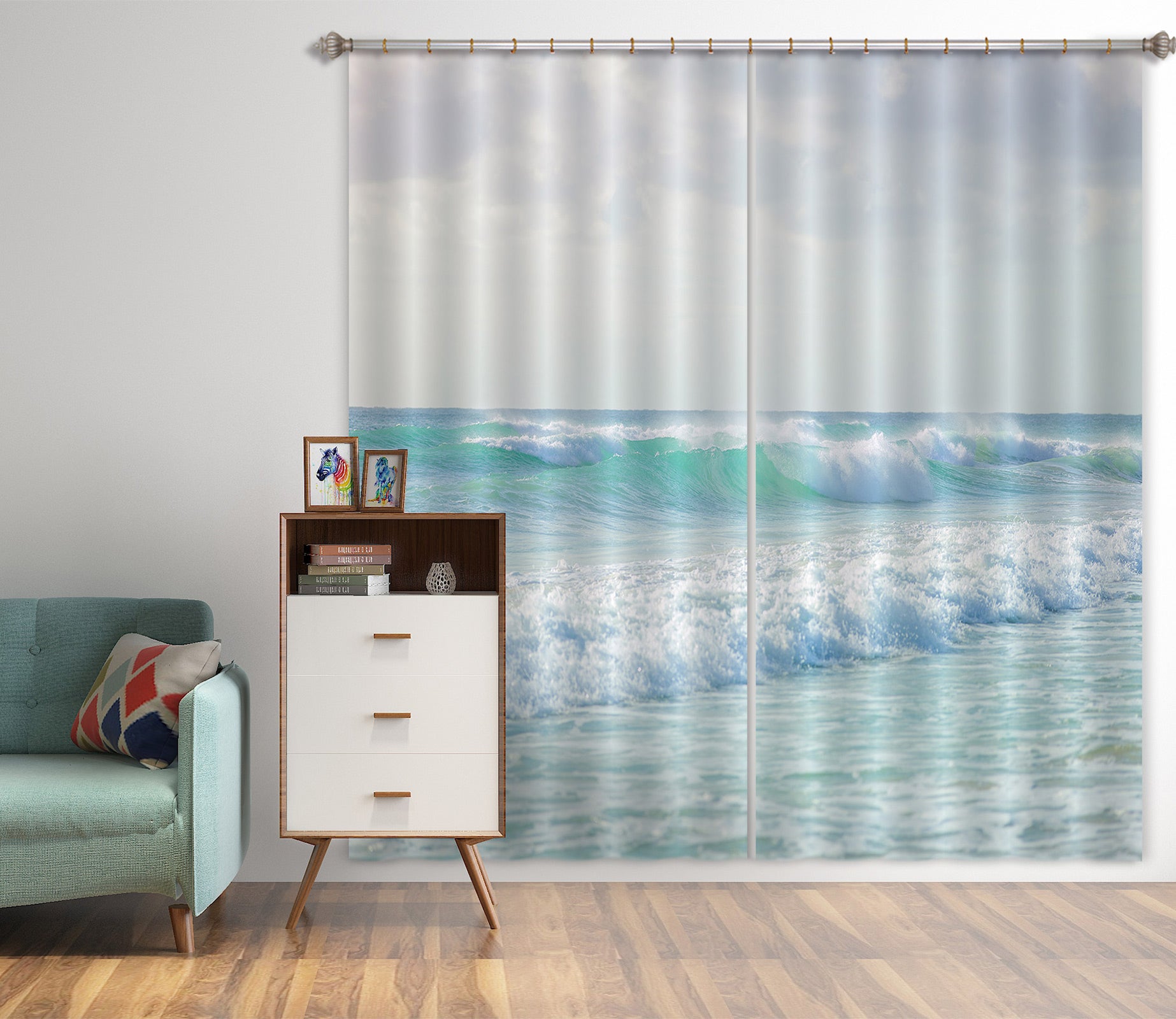 3D Beautiful Ocean 6537 Assaf Frank Curtain Curtains Drapes