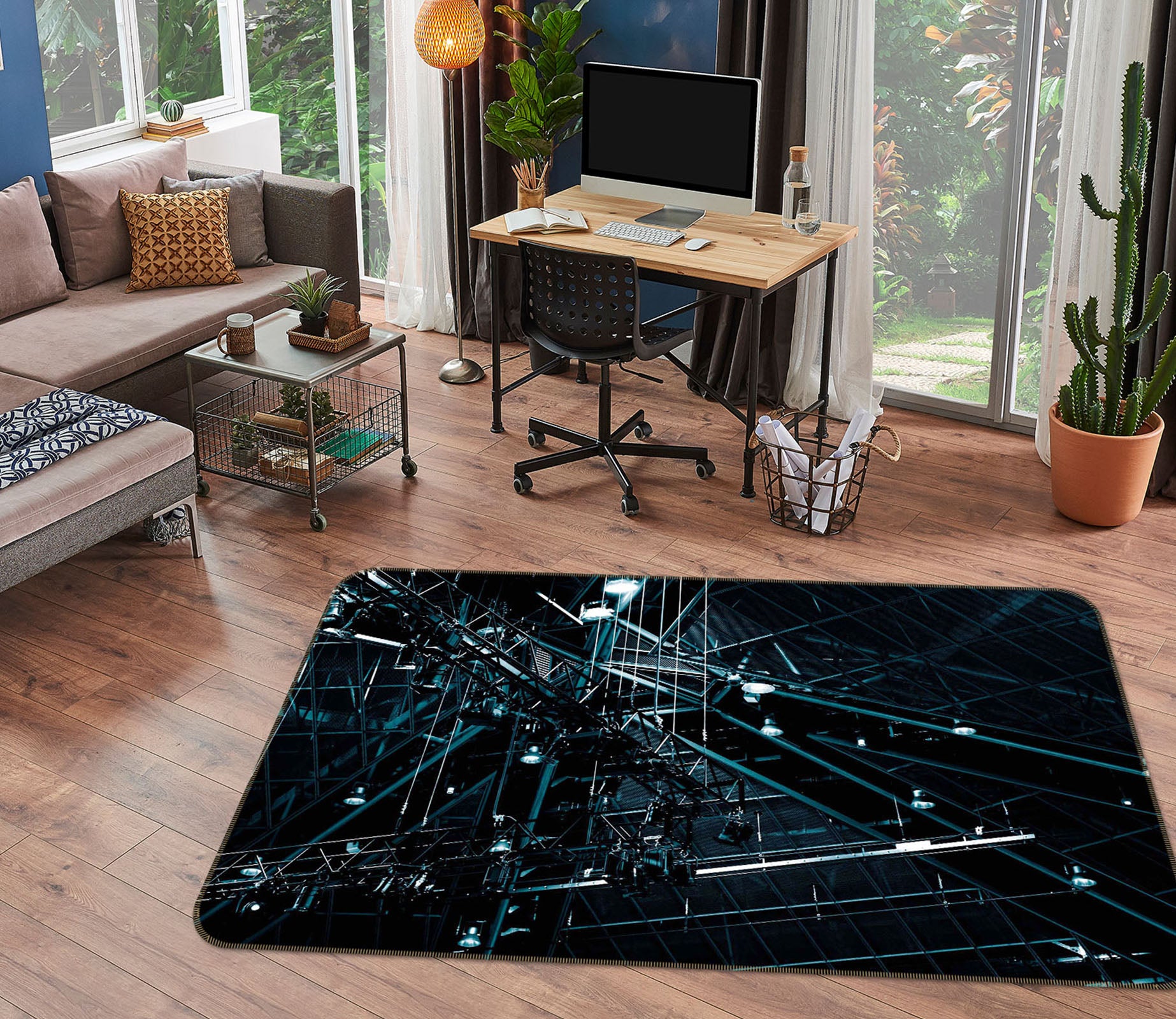 3D Dark Night 1010 Noirblanc777 Rug Non Slip Rug Mat