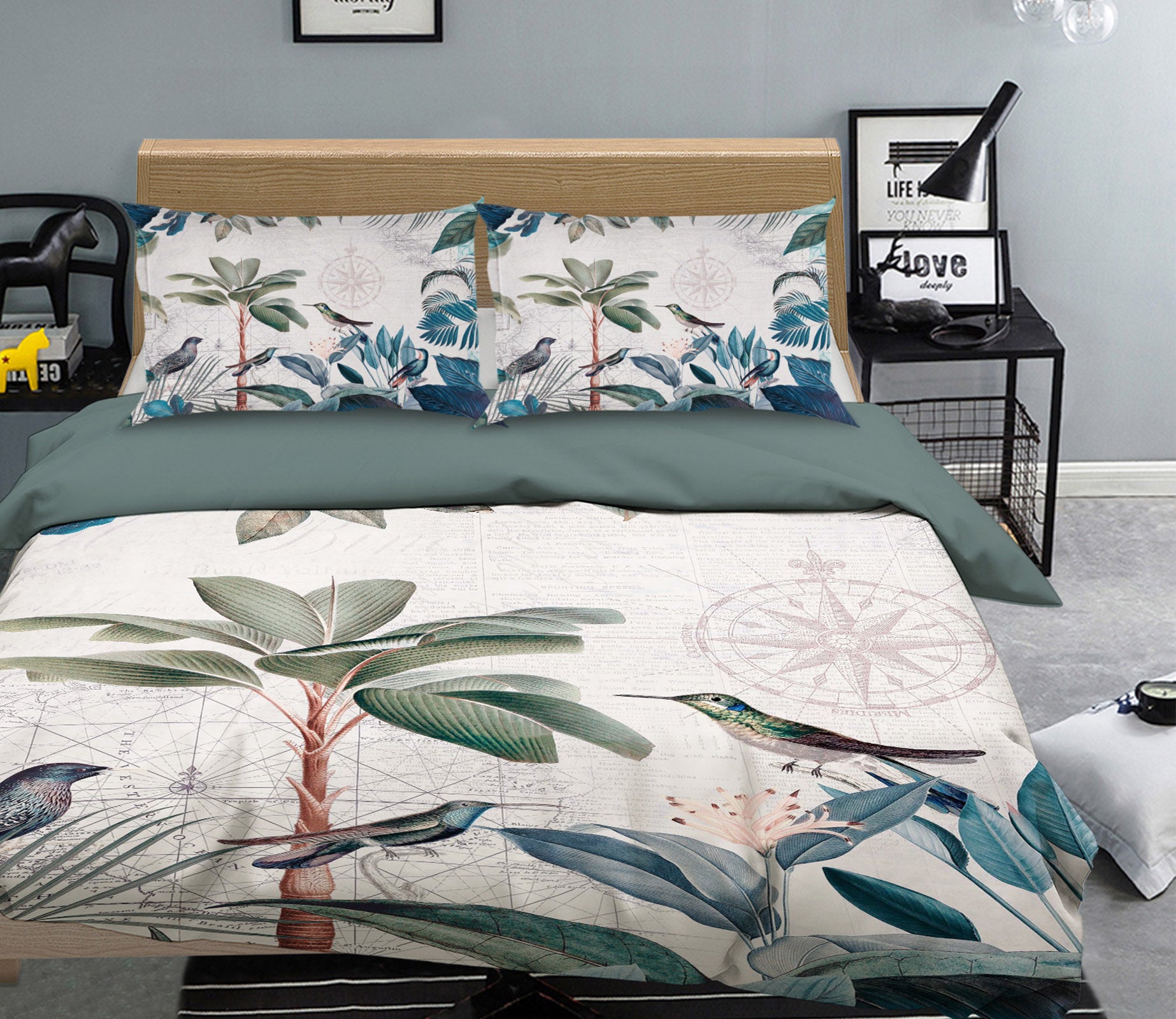 3D Birds Playing 123 Andrea haase Bedding Bed Pillowcases Quilt