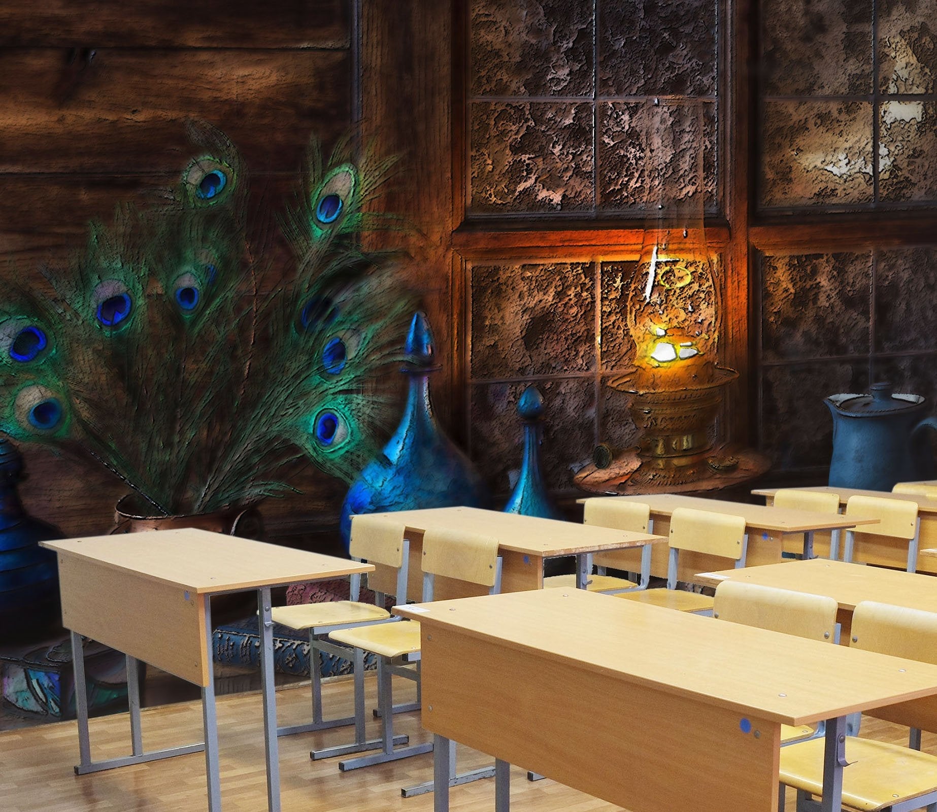 3D peacock feathers with lights 06 Wall Murals Wallpaper AJ Wallpaper 2 