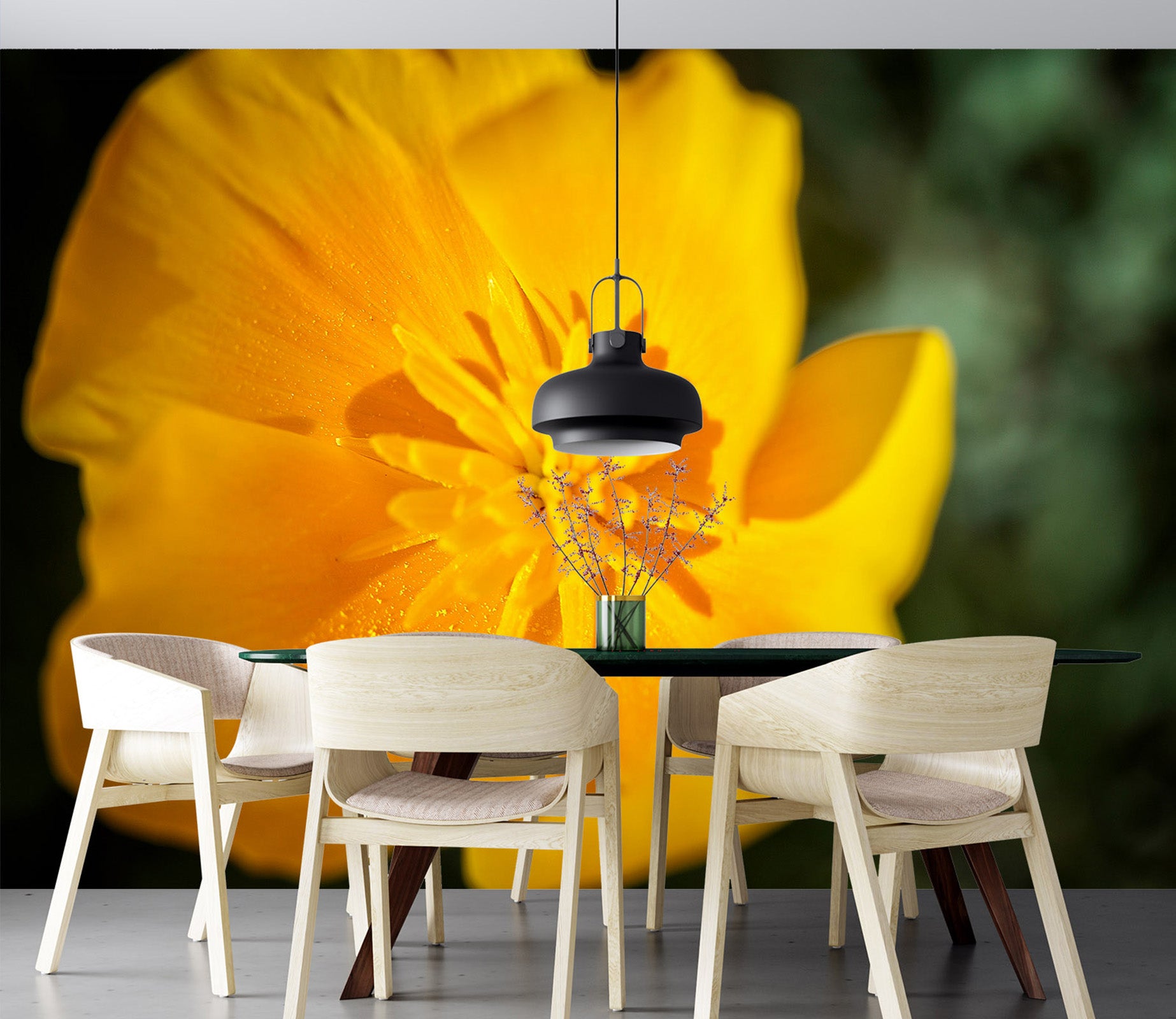 3D Yellow Flowers 62071 Kathy Barefield Wall Mural Wall Murals