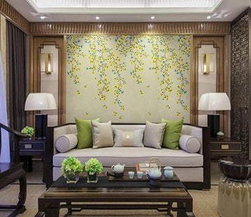 3D Yellow Flower 043 Wall Murals Wallpaper AJ Wallpaper 2 