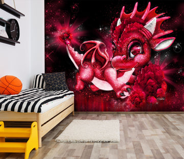 3D Cute Red Dragon 8402 Sheena Pike Wall Mural Wall Murals
