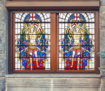 3D Courier Prince 064 Window Film Print Sticker Cling Stained Glass UV Block