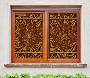 3D Peony Pattern 148 Window Film Print Sticker Cling Stained Glass UV Block