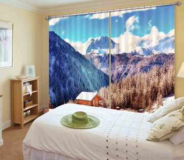 3D Snowy Mountains 797 Curtains Drapes