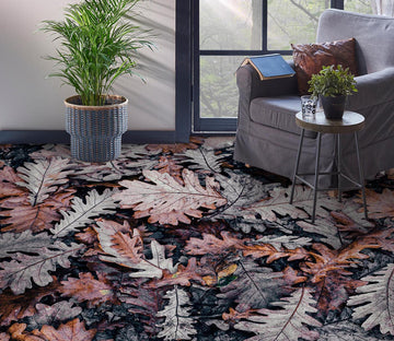 3D Retro Color Leaves 1520 Floor Mural  Wallpaper Murals Self-Adhesive Removable Print Epoxy