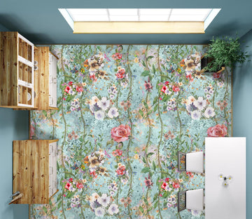 3D Vintage Flowers 1252 Floor Mural  Wallpaper Murals Self-Adhesive Removable Print Epoxy