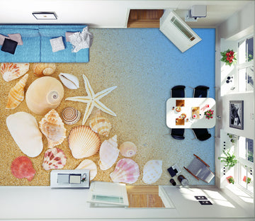 3D Gentle Shells And Conch 346 Floor Mural  Wallpaper Murals Rug & Mat Print Epoxy waterproof bath floor
