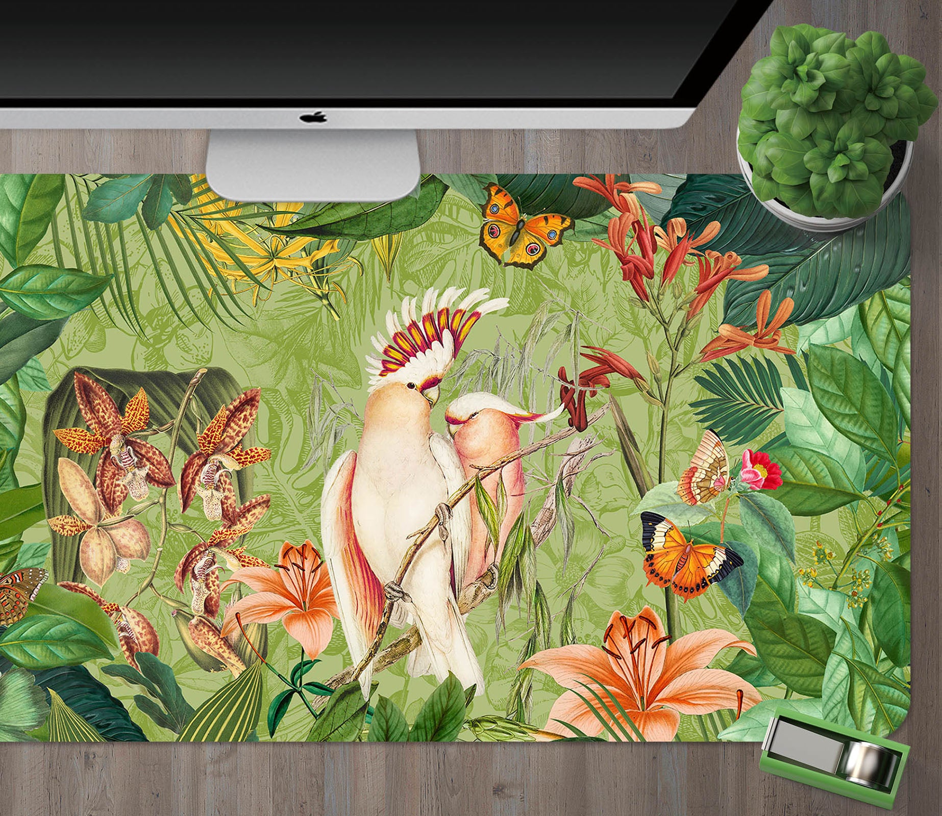 3D Parrot Butterfly 989 Andrea Haase Desk Mat
