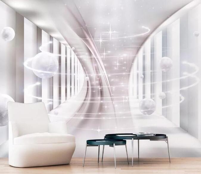 3D White Circle 124 Wall Murals Wallpaper AJ Wallpaper 2 