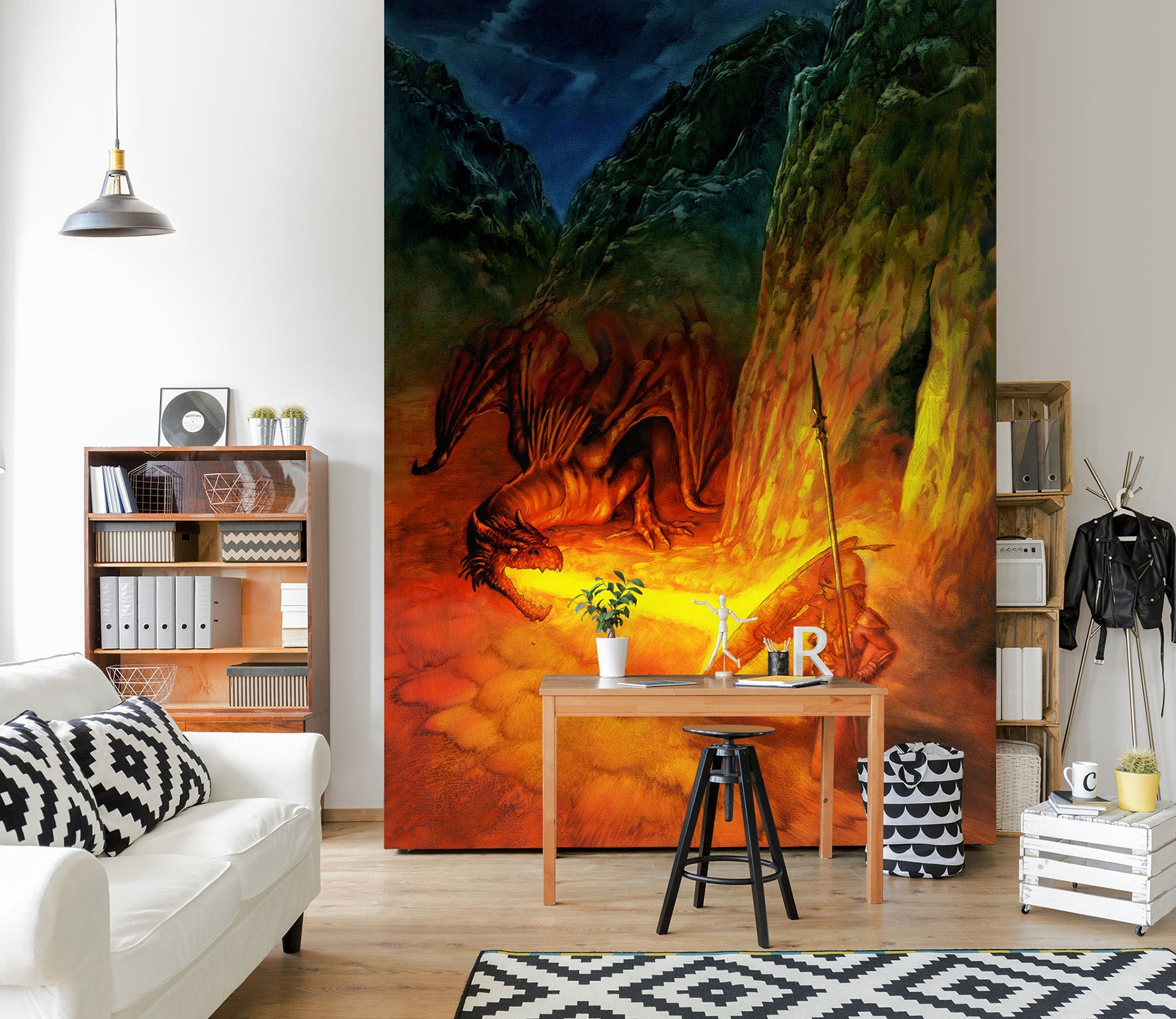 3D Spitfire Dragon 7135 Ciruelo Wall Mural Wall Murals