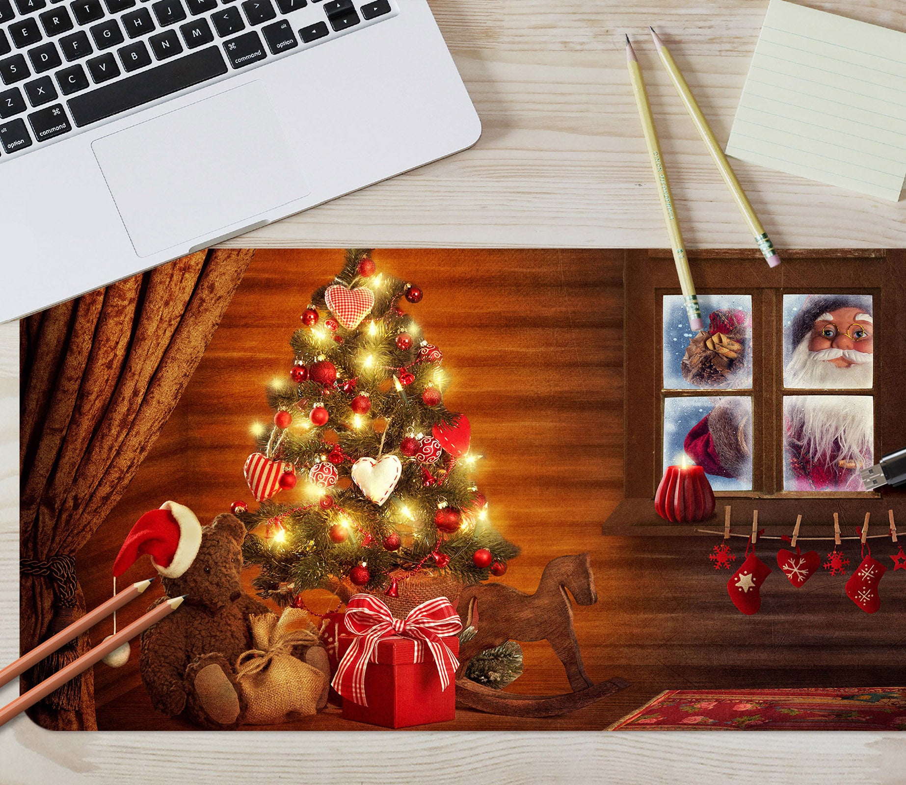 3D Window Tree 53161 Christmas Desk Mat Xmas