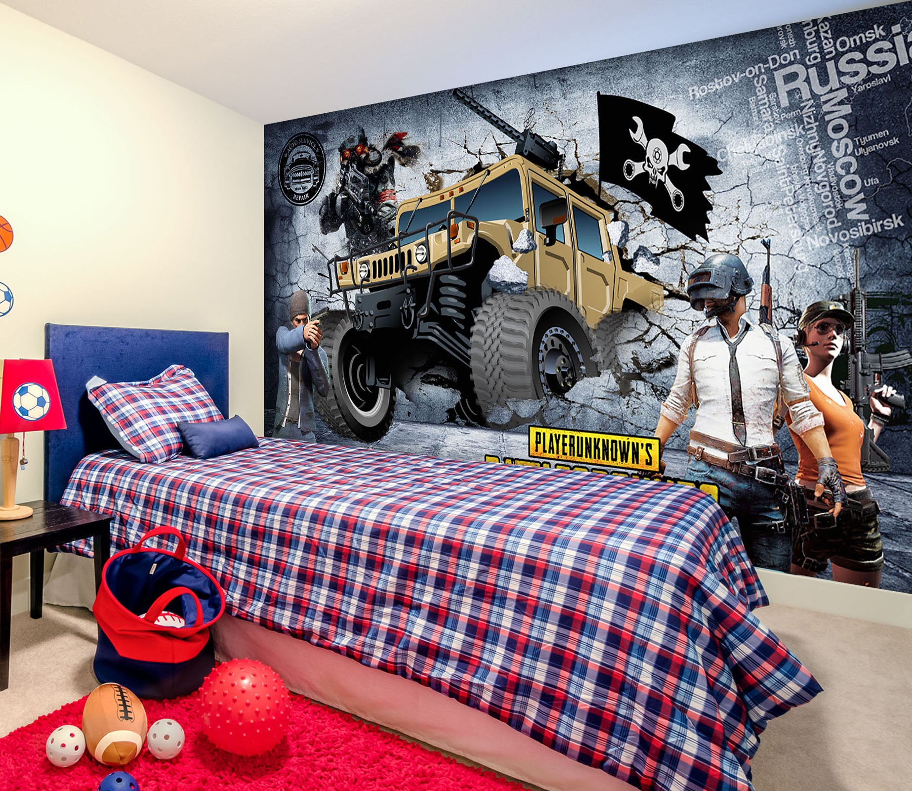 3D Hummer Helmet 112 Vehicle Wall Murals