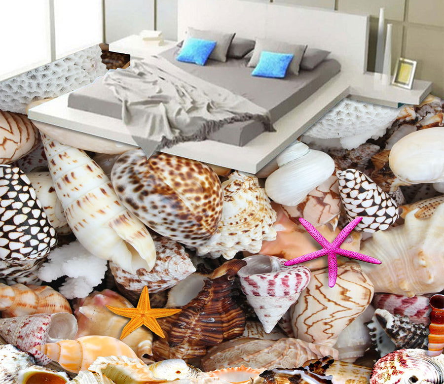 3D Rich Conch 607 Floor Mural  Wallpaper Murals Rug & Mat Print Epoxy waterproof bath floor