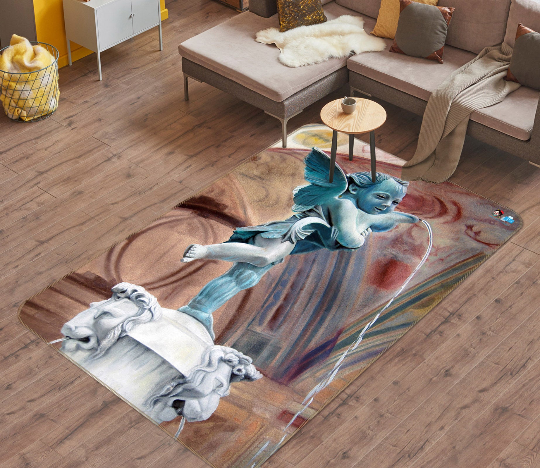 3D Angel Statue 11156 Matthew Holden Bates Rug Non Slip Rug Mat