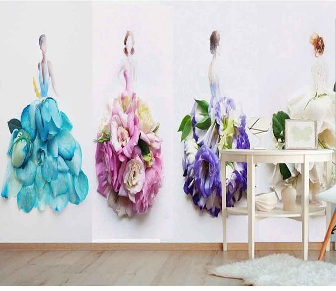 3D Four Beautiful Women 133 Wall Murals Wallpaper AJ Wallpaper 2 