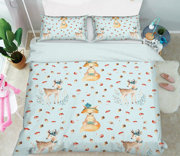 3D Mushroom Deer 214 Uta Naumann Bedding Bed Pillowcases Quilt