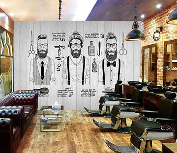 3D Trend Boy 1418 Barber Shop Wall Murals
