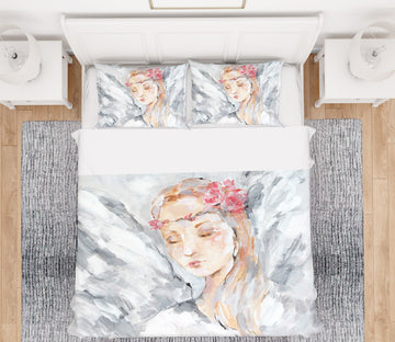 3D Wreath Angel Girl 2068 Debi Coules Bedding Bed Pillowcases Quilt