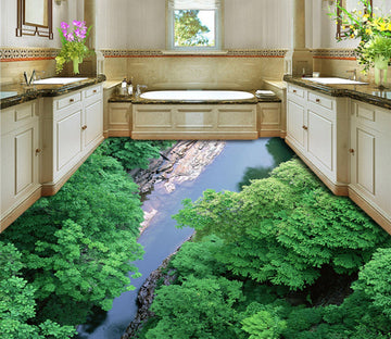 3D Forest River WG039 Floor Mural Wallpaper AJ Wallpaper 2 
