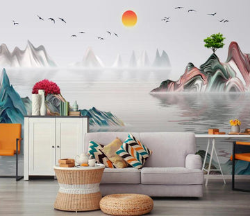 3D Landscape Sunset 642 Wall Murals