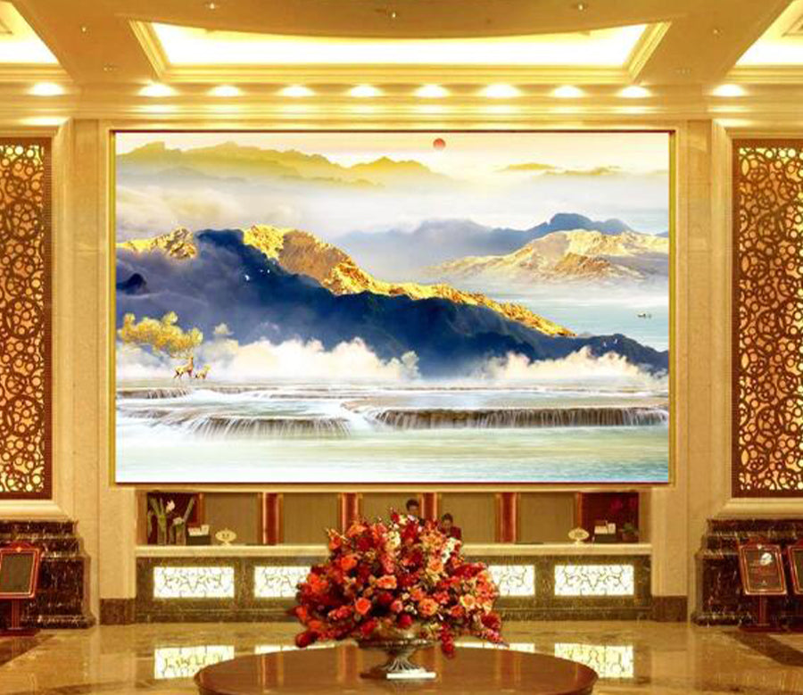 3D River Fawn WC2222 Wall Murals