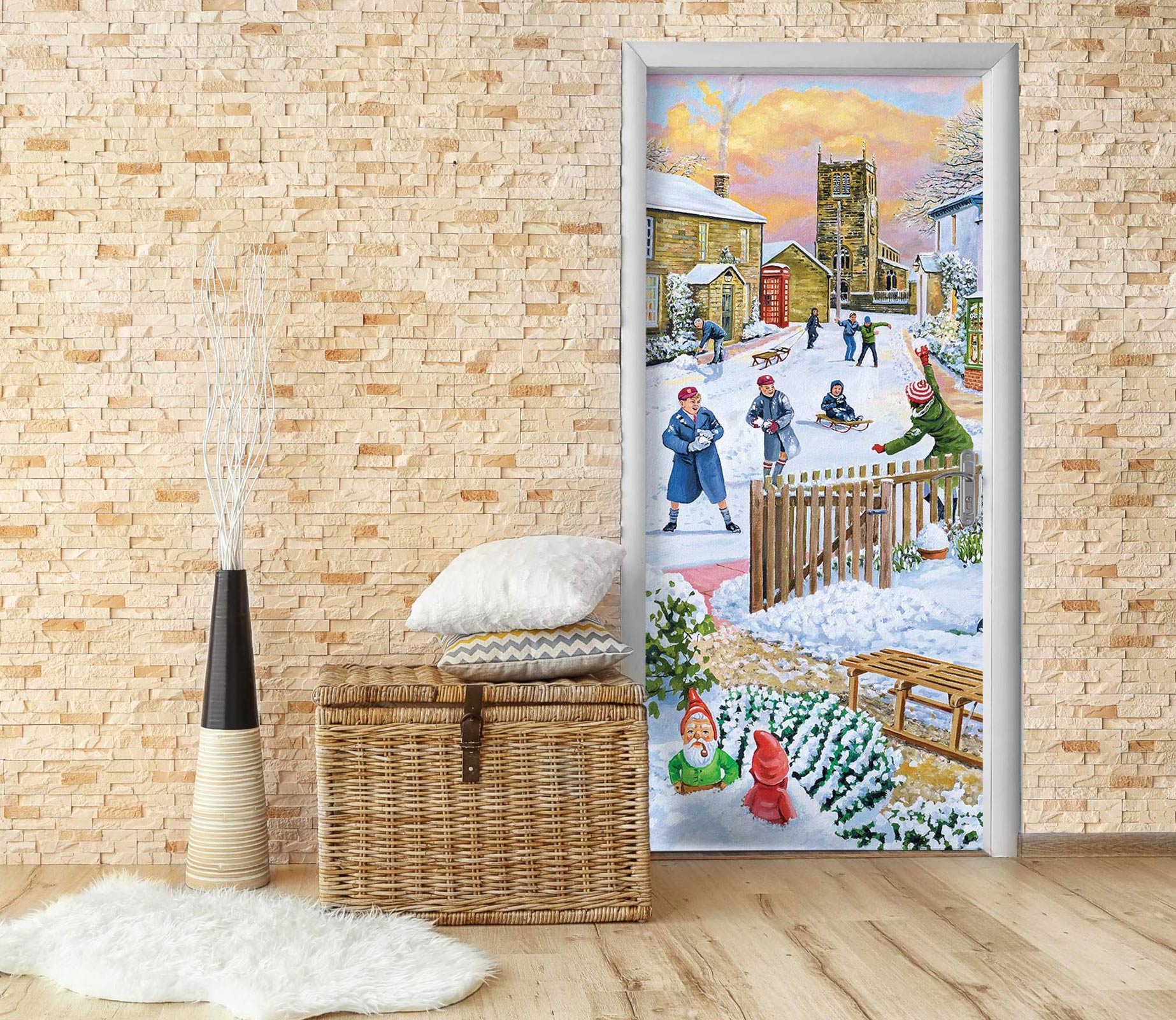 3D Snow Child Play 103198 Trevor Mitchell Door Mural