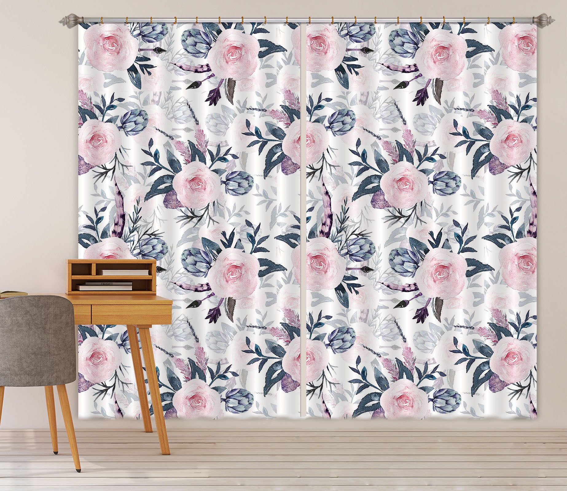 3D Flower Feather 232 Uta Naumann Curtain Curtains Drapes