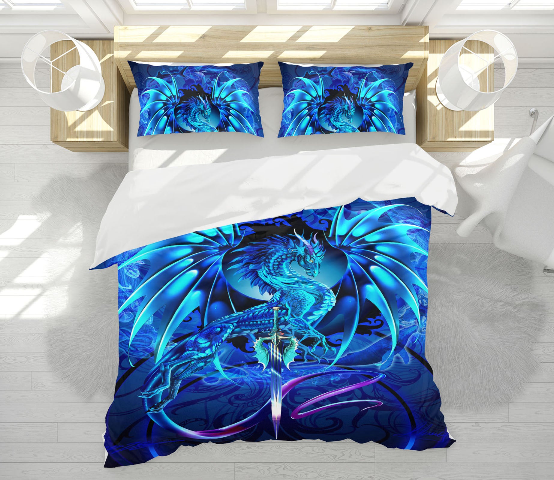 3D Blue Dragon 8325 Ruth Thompson Bedding Bed Pillowcases Quilt Cover Duvet Cover