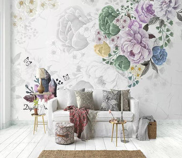3D Colored Flowers 400 Wall Murals Wallpaper AJ Wallpaper 2 
