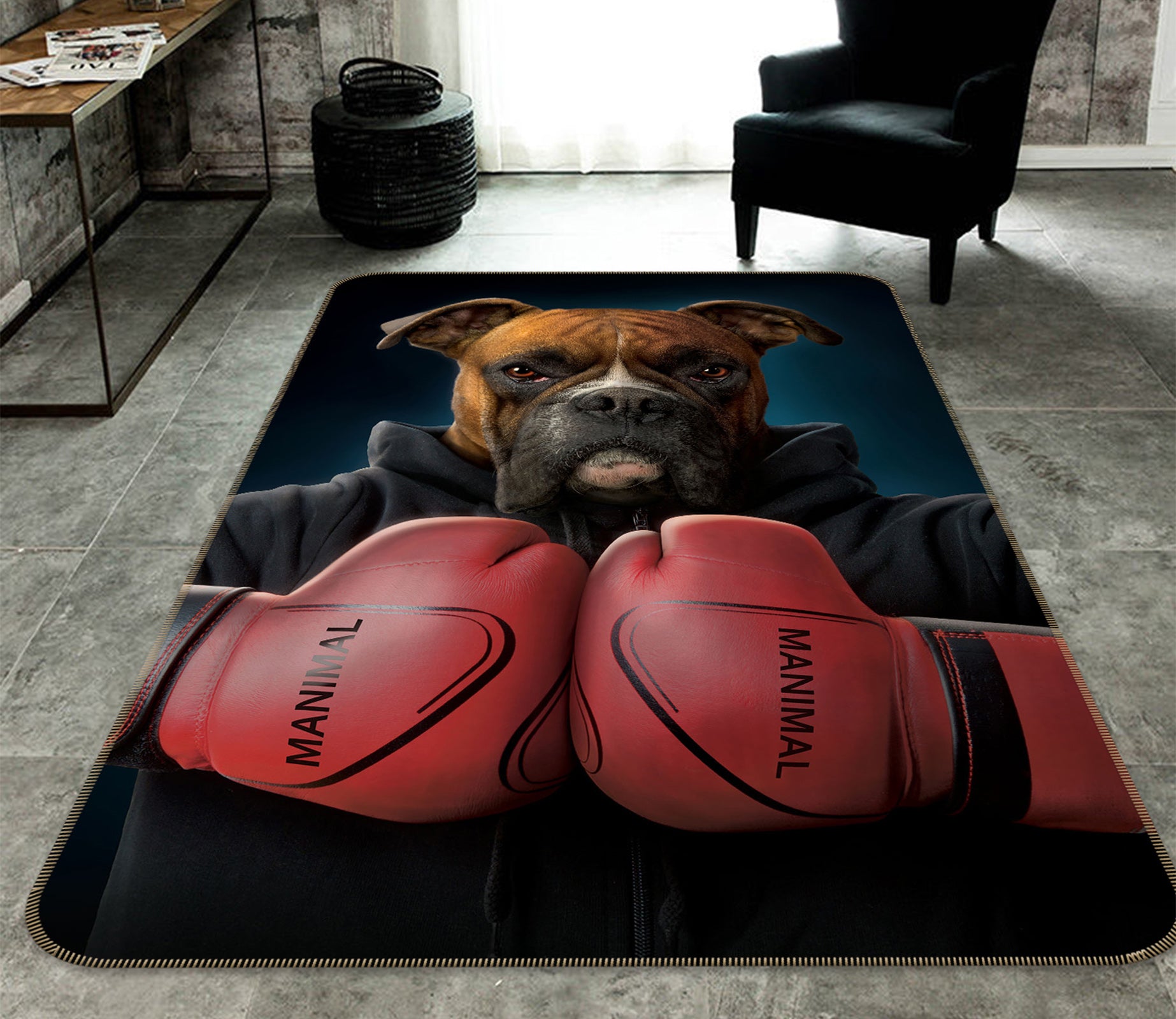 3D Boxer 1014 Vincent Hie Rug Non Slip Rug Mat