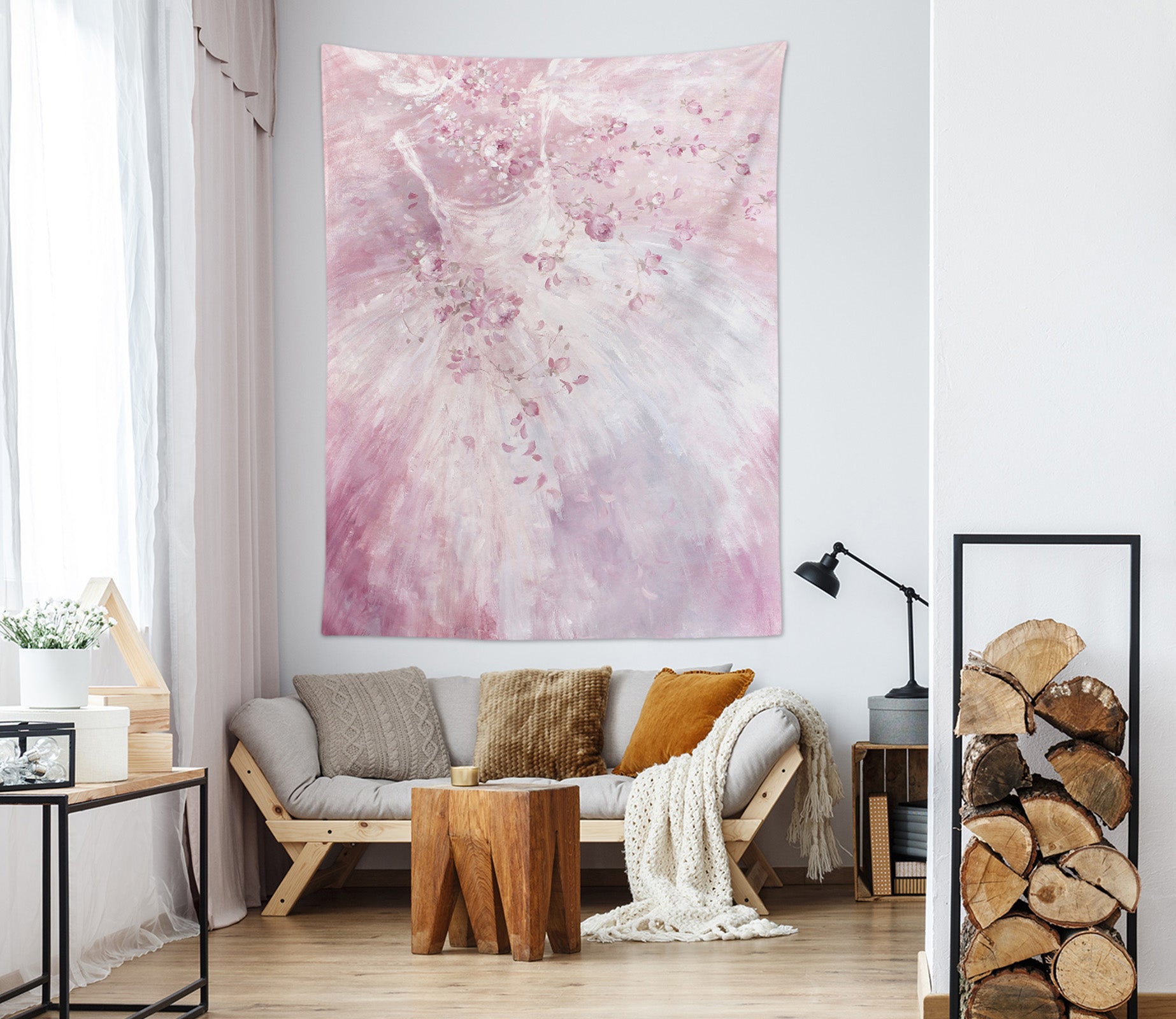 3D Pink Dress 7817 Debi Coules Tapestry Hanging Cloth Hang