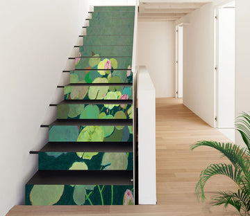 3D Green Lotus Leaf Pond 90122 Allan P. Friedlander Stair Risers