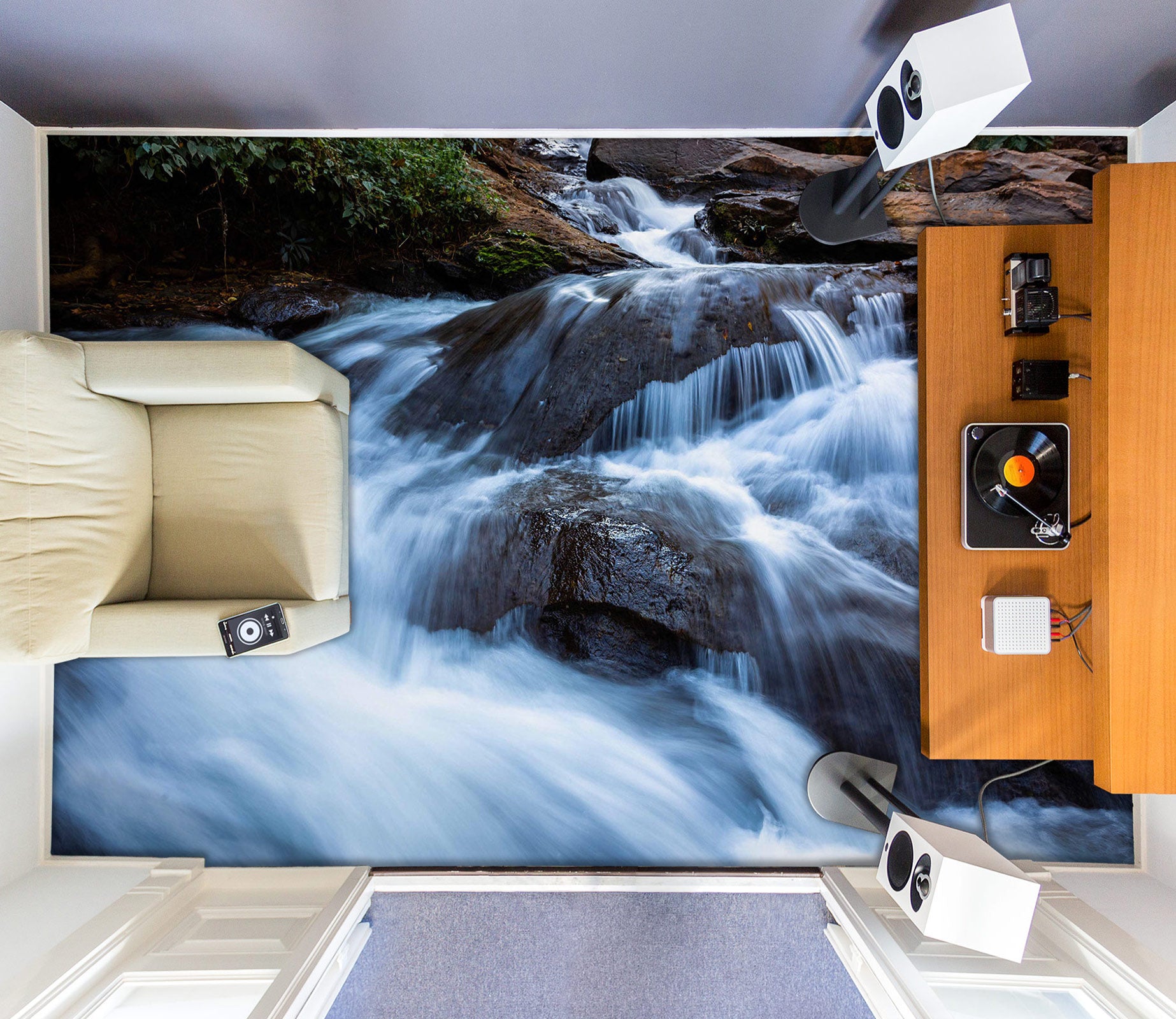 3D Meandering Water 1080 Floor Mural