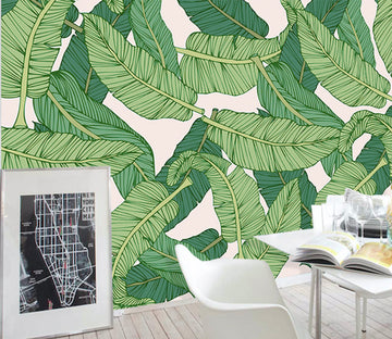 3D Green Leaf WG229 Wall Murals