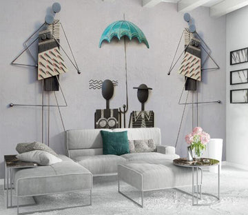 3D Couple Umbrella WC1277 Wall Murals