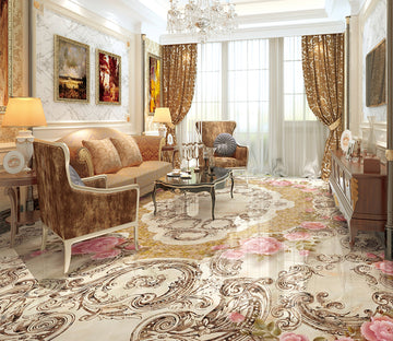3D Pink Rose WG654 Floor Mural Wallpaper AJ Wallpaper 2 