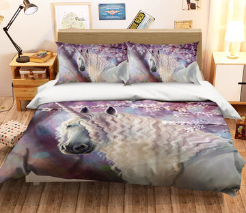 3D Peach Unicorn 035 Bed Pillowcases Quilt