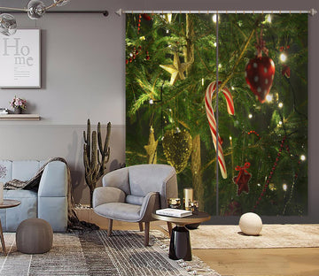 3D Tree Candy Cane Pendant 53062 Christmas Curtains Drapes Xmas