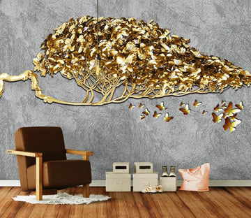 3D Gold Tree WC1212 Wall Murals