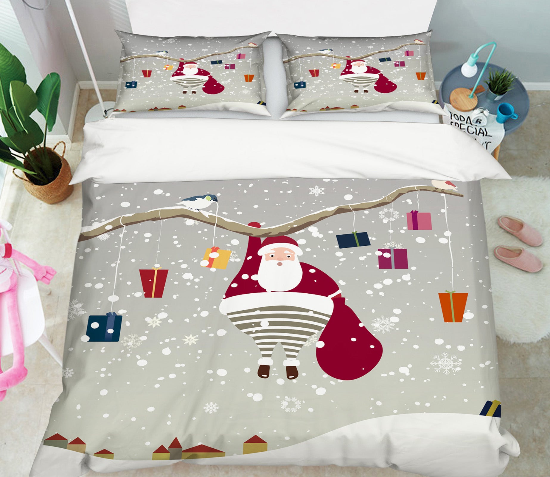 3D Santa Claus 52224 Christmas Quilt Duvet Cover Xmas Bed Pillowcases