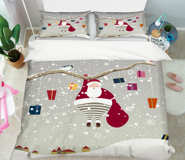 3D Santa Claus 52224 Christmas Quilt Duvet Cover Xmas Bed Pillowcases